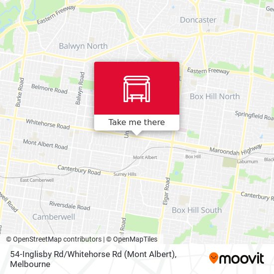 54-Inglisby Rd / Whitehorse Rd (Mont Albert) map