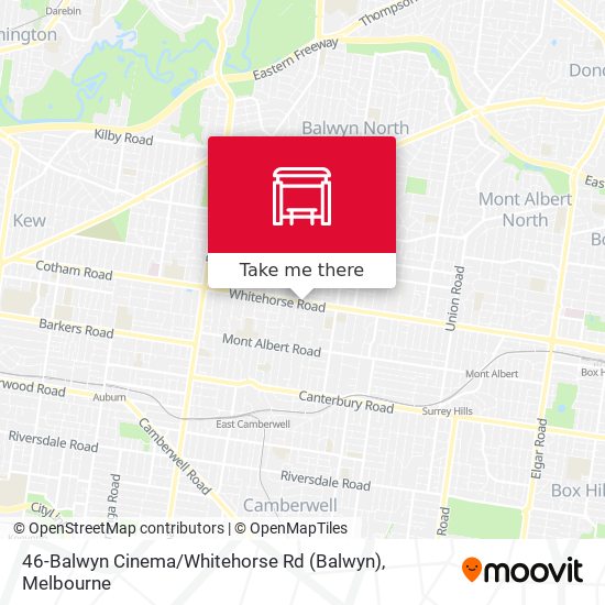 Mapa 46-Balwyn Cinema / Whitehorse Rd