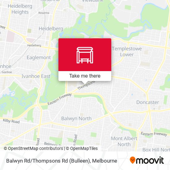 Mapa Balwyn Rd / Thompsons Rd (Bulleen)