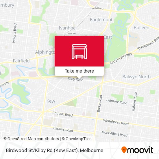 Birdwood St / Kilby Rd (Kew East) map