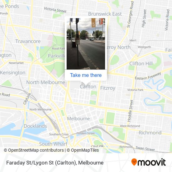 Faraday St/Lygon St (Carlton) map