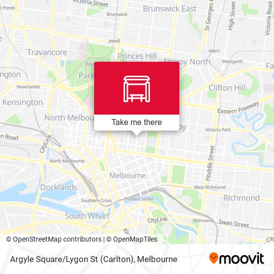 Mapa Argyle Square / Lygon St (Carlton)