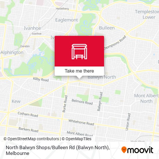 Mapa North Balwyn Shops / Bulleen Rd (Balwyn North)