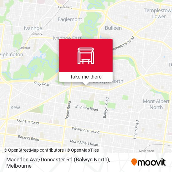 Macedon Ave / Doncaster Rd (Balwyn North) map