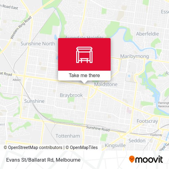 Evans St/Ballarat Rd map