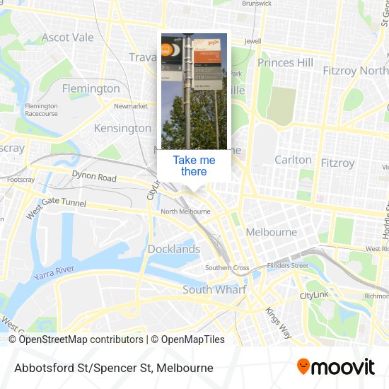 Abbotsford St/Spencer St map
