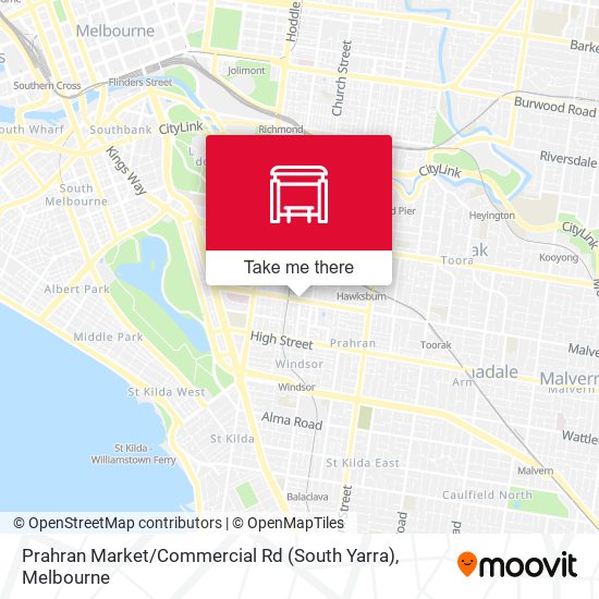 Prahran Market / Commercial Rd (South Yarra) map