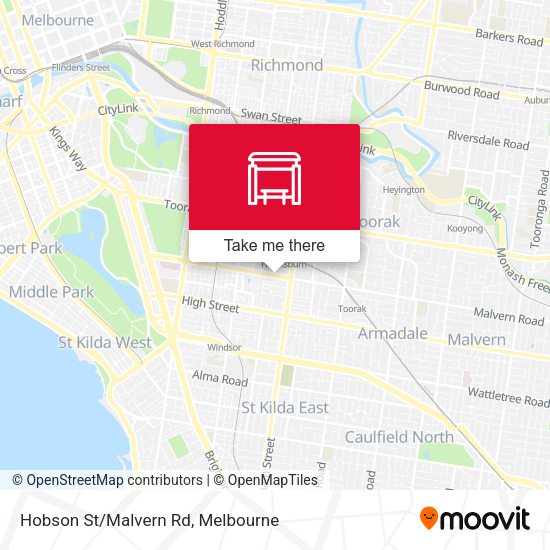 Hobson St/Malvern Rd map