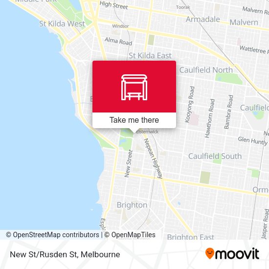 New St/Rusden St map
