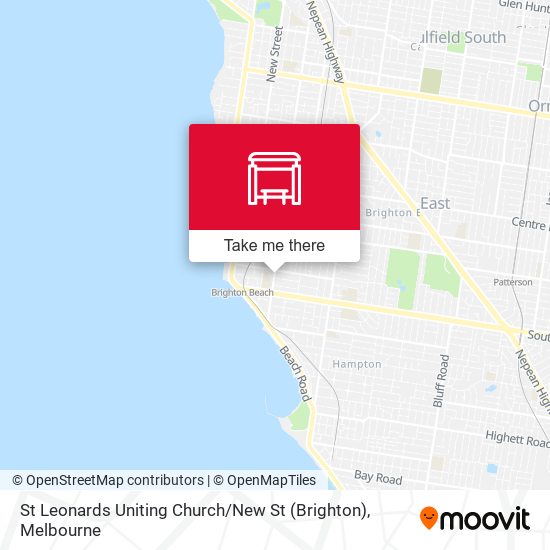 Mapa St Leonards Uniting Church / New St (Brighton)