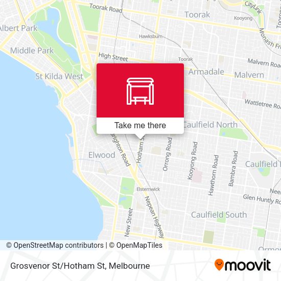 Grosvenor St/Hotham St map