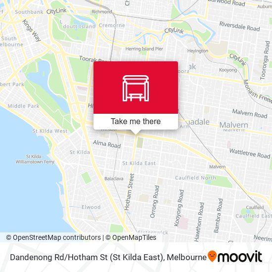 Mapa Dandenong Rd / Hotham St (St Kilda East)