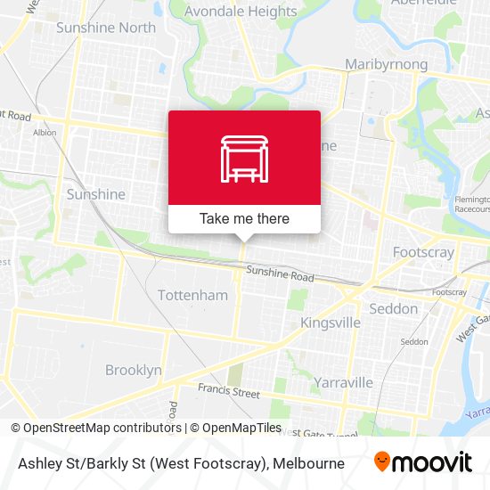 Mapa Ashley St / Barkly St (West Footscray)