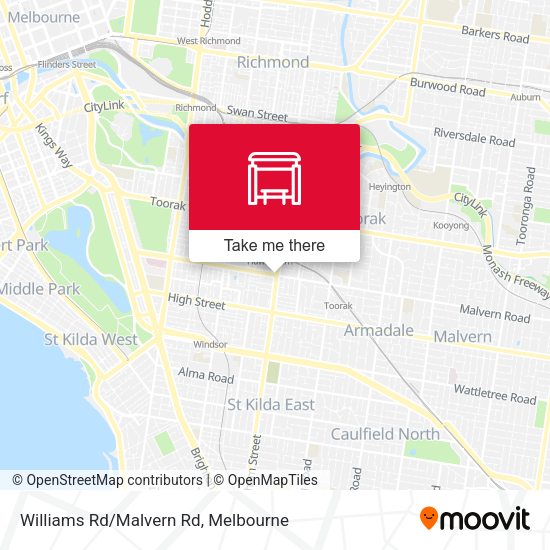 Williams Rd/Malvern Rd map