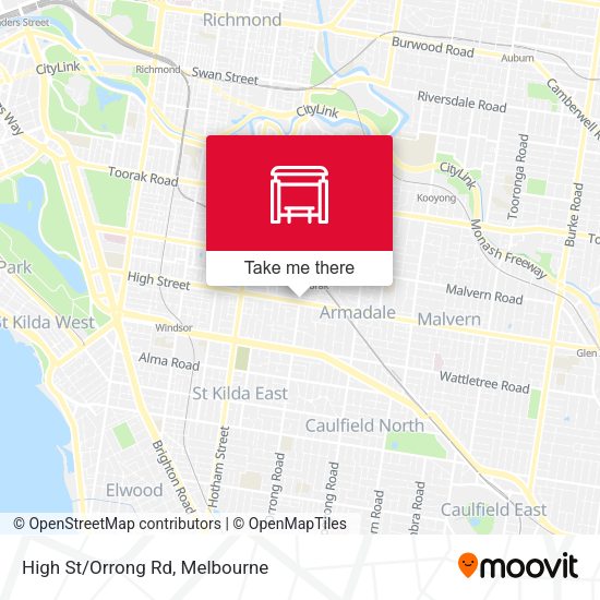 High St/Orrong Rd map