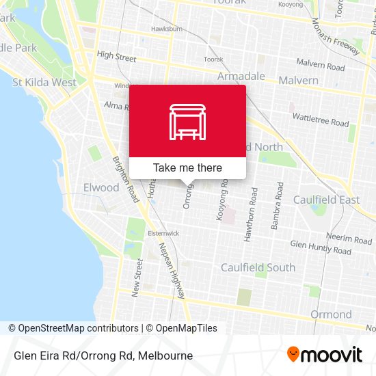 Glen Eira Rd/Orrong Rd map