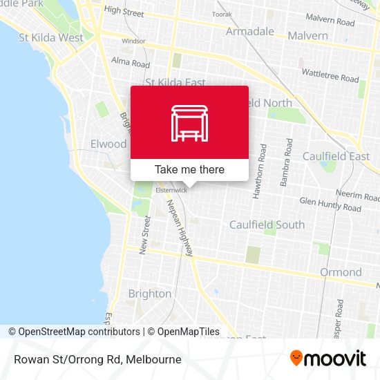 Rowan St/Orrong Rd map