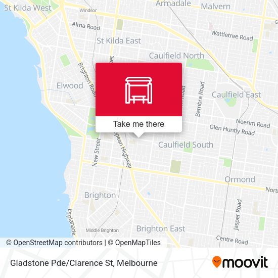 Gladstone Pde/Clarence St map