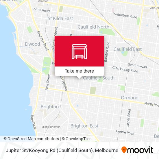 Mapa Jupiter St / Kooyong Rd (Caulfield South)