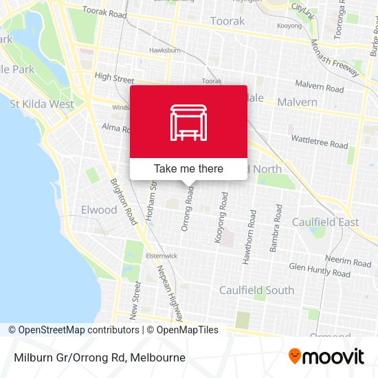 Milburn Gr/Orrong Rd map