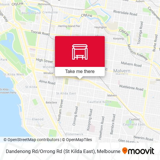 Mapa Dandenong Rd / Orrong Rd (St Kilda East)