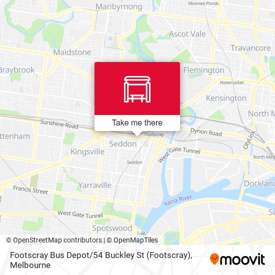 Mapa Footscray Bus Depot / 54 Buckley St