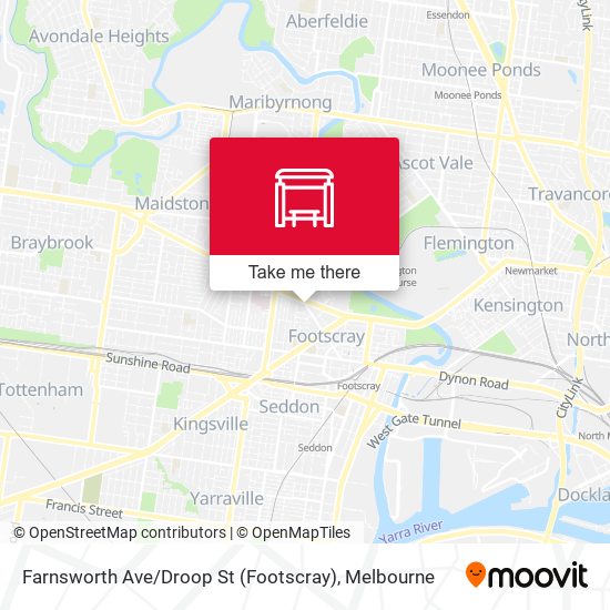 Mapa Farnsworth Ave / Droop St (Footscray)