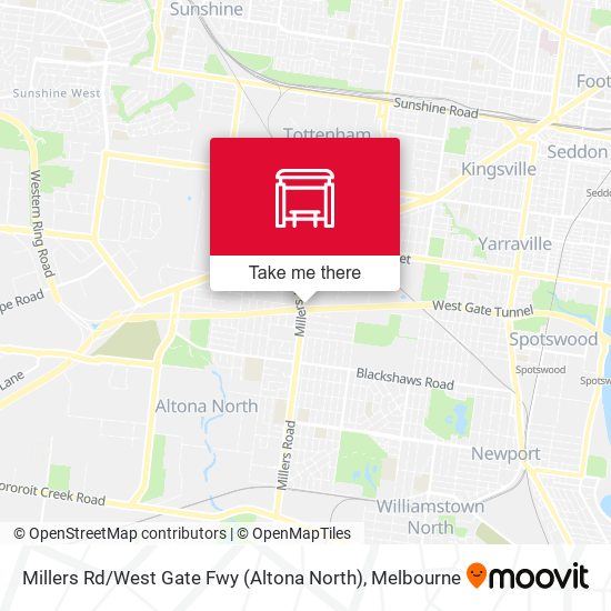 Millers Rd / West Gate Fwy (Altona North) map
