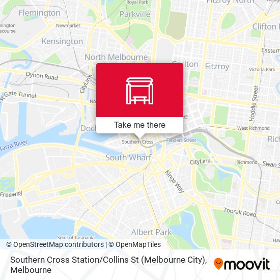 Mapa Southern Cross Station / Collins St (Melbourne City)
