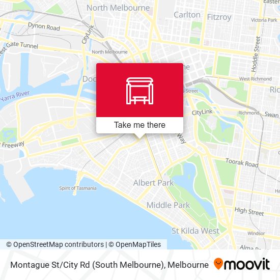 Mapa Montague St / City Rd (South Melbourne)