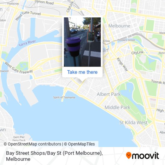 Mapa Bay Street Shops / Bay St (Port Melbourne)