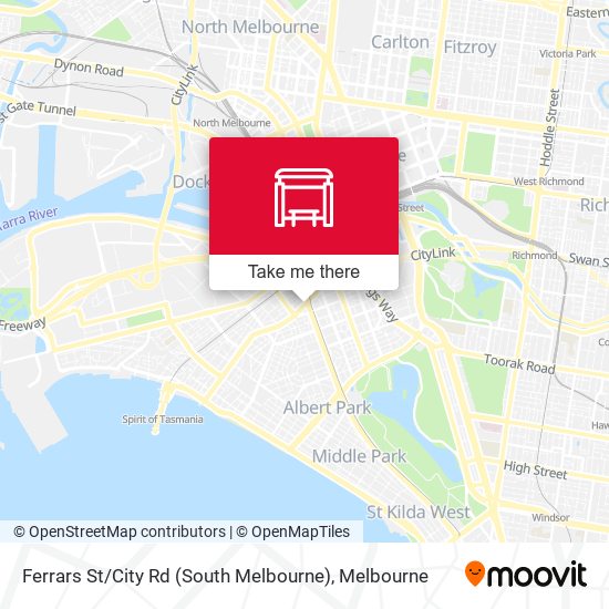 Ferrars St / City Rd (South Melbourne) map