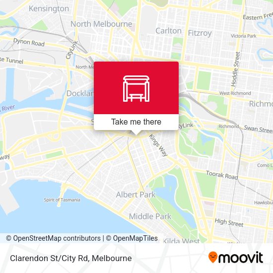 Clarendon St/City Rd map
