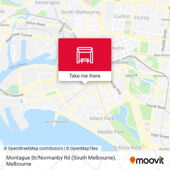 Mapa Montague St / Normanby Rd (South Melbourne)