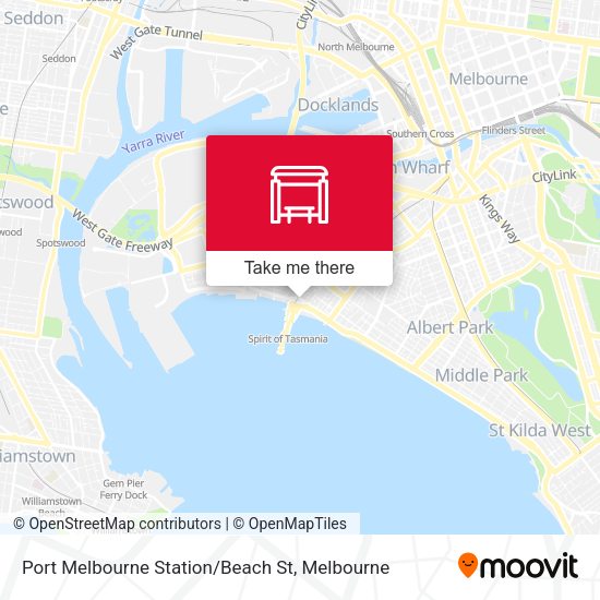 Port Melbourne Station / Beach St map
