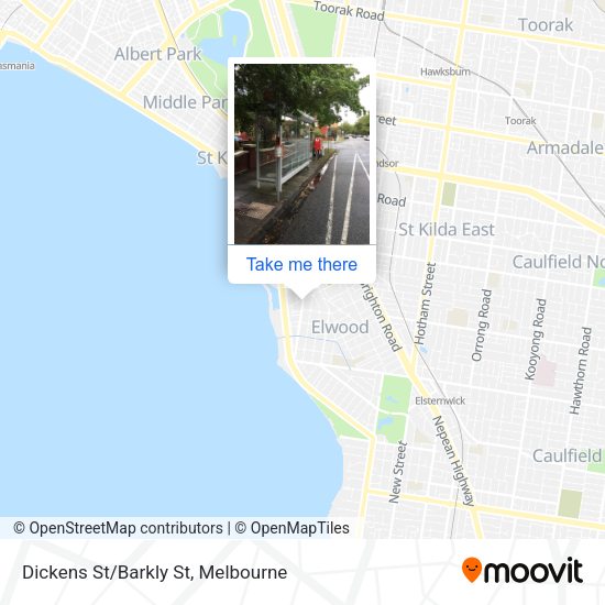 Dickens St/Barkly St map