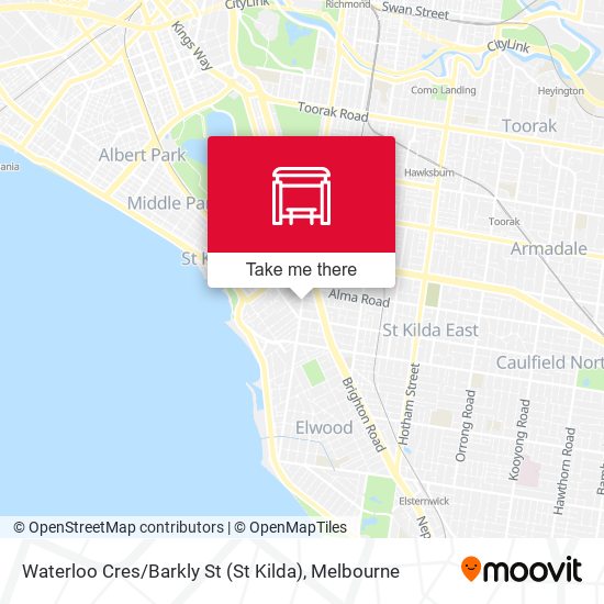 Mapa Waterloo Cres / Barkly St (St Kilda)