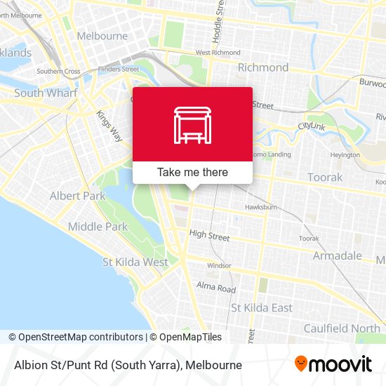 Albion St / Punt Rd (South Yarra) map