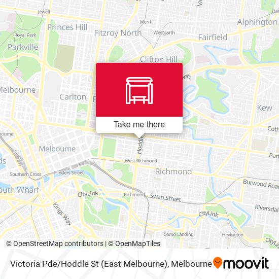 Mapa Victoria Pde / Hoddle St (East Melbourne)