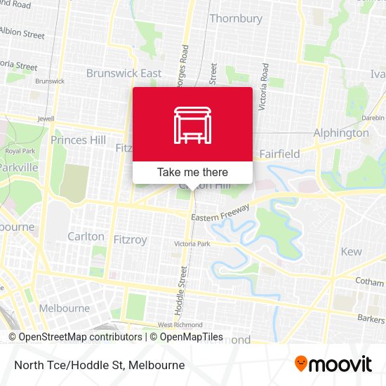 North Tce/Hoddle St map