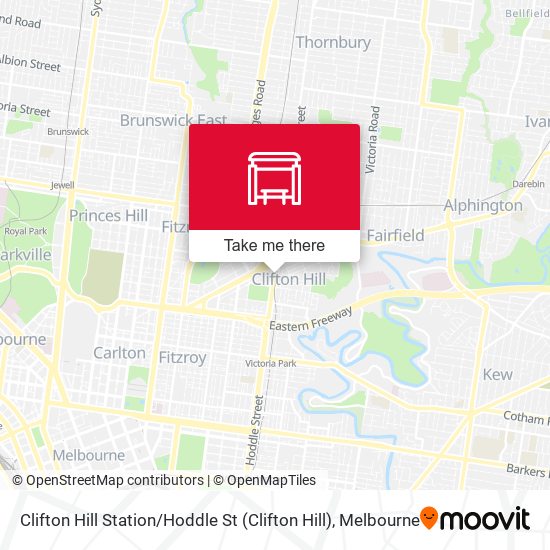 Clifton Hill Station / Hoddle St map