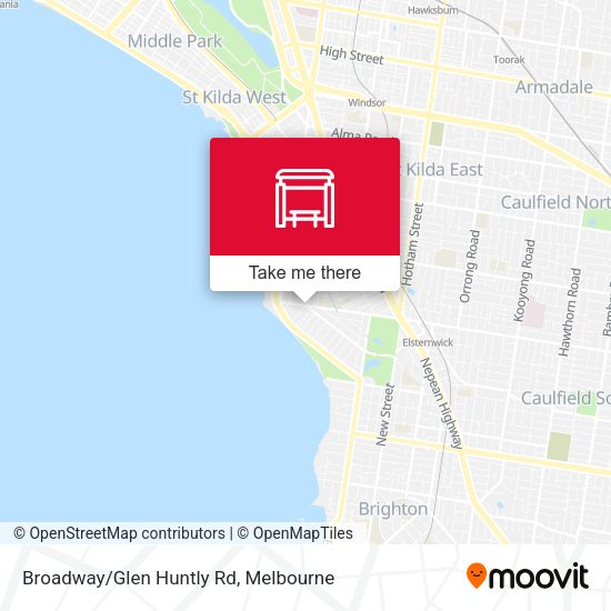 Broadway/Glen Huntly Rd map