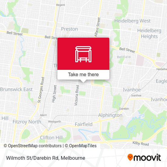 Wilmoth St/Darebin Rd map