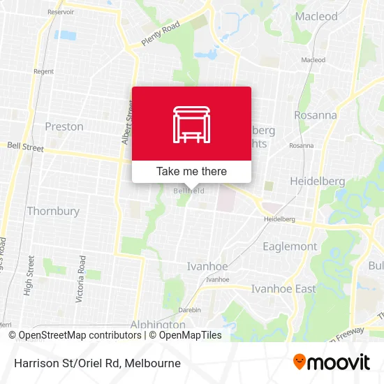 Mapa Harrison St/Oriel Rd