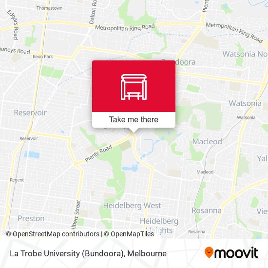 La Trobe University (Bundoora) map