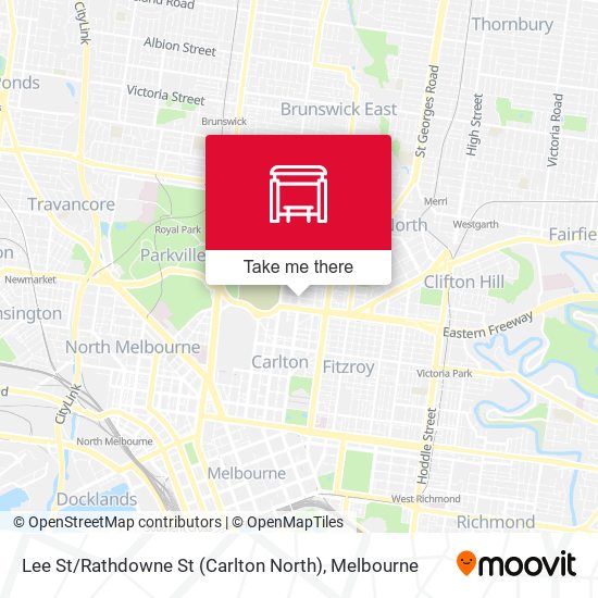 Lee St / Rathdowne St (Carlton North) map