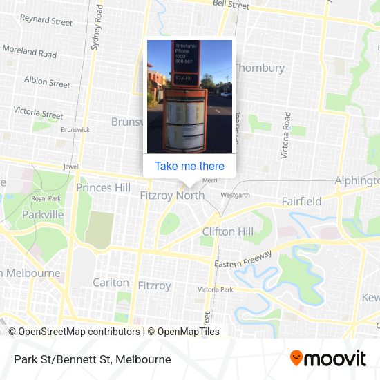 Park St/Bennett St map