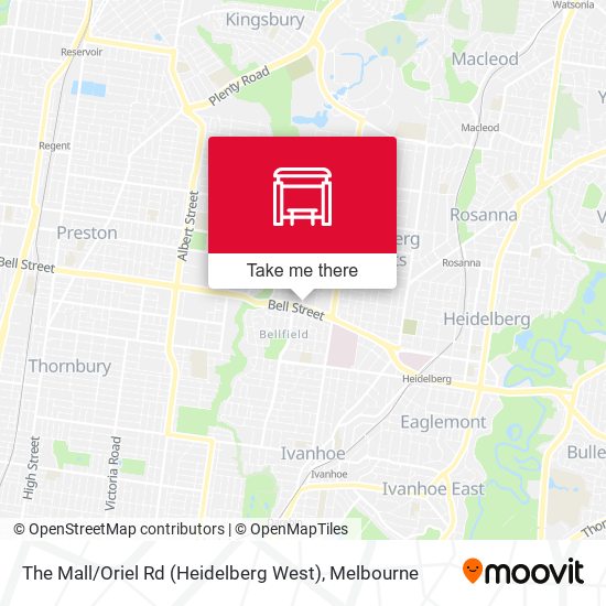 The Mall / Oriel Rd (Heidelberg West) map