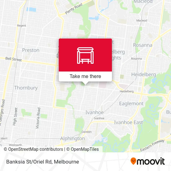 Mapa Banksia St/Oriel Rd