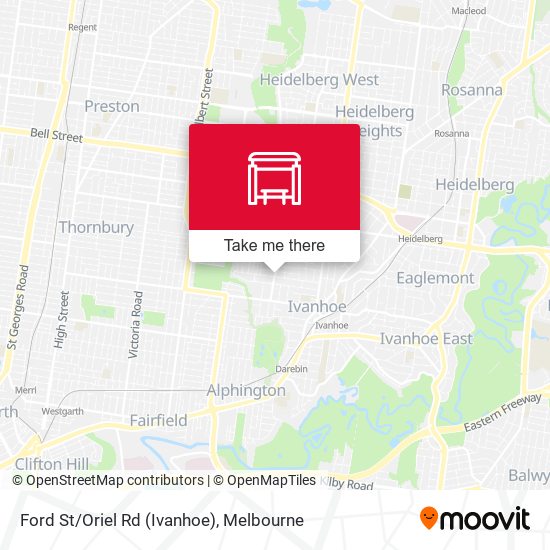 Ford St/Oriel Rd (Ivanhoe) map